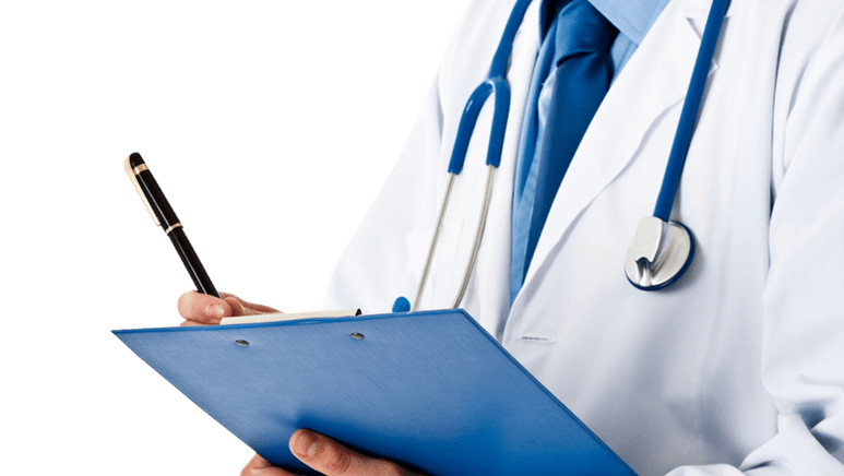 O médico prescribe o tratamento para a prostatite bacteriana